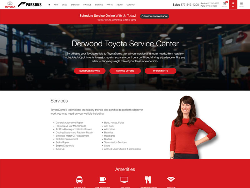 Toyota Service Page